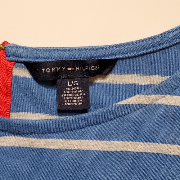 Tommy Hilfiger Women's Striped Blue Midi Dress - Size L - Picture 3 of 6